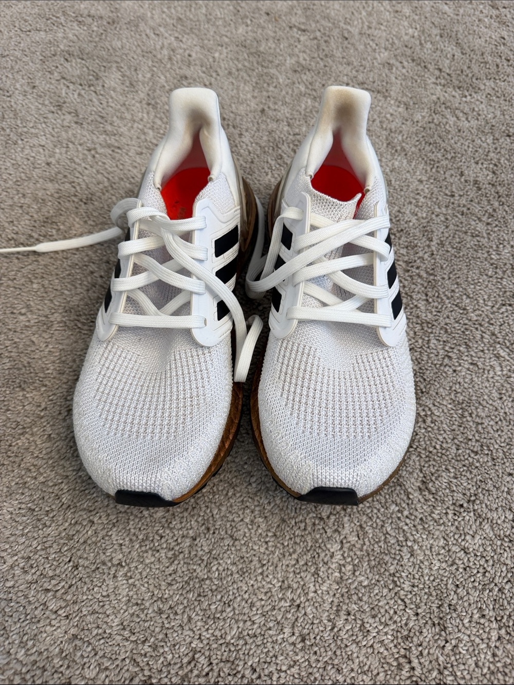 adidas White Kids Sneakers with Black Stripes